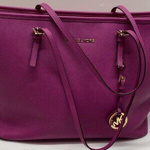 Michael Kors Jet Set Travel Saffiano Leather Tote Shoulder Bag